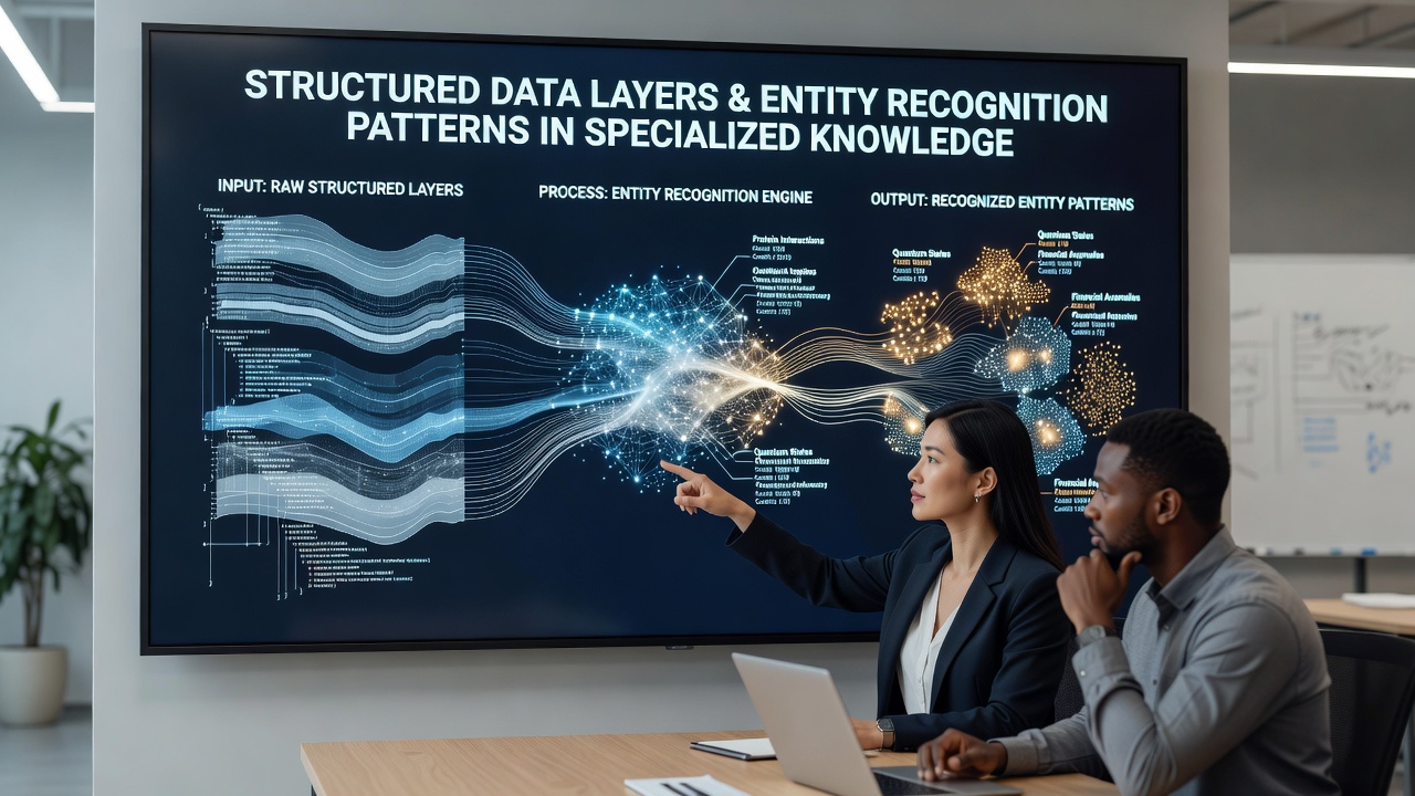 Visualization of entity recognition workflows enhanced by multi-layer structured data in knowledge repositories